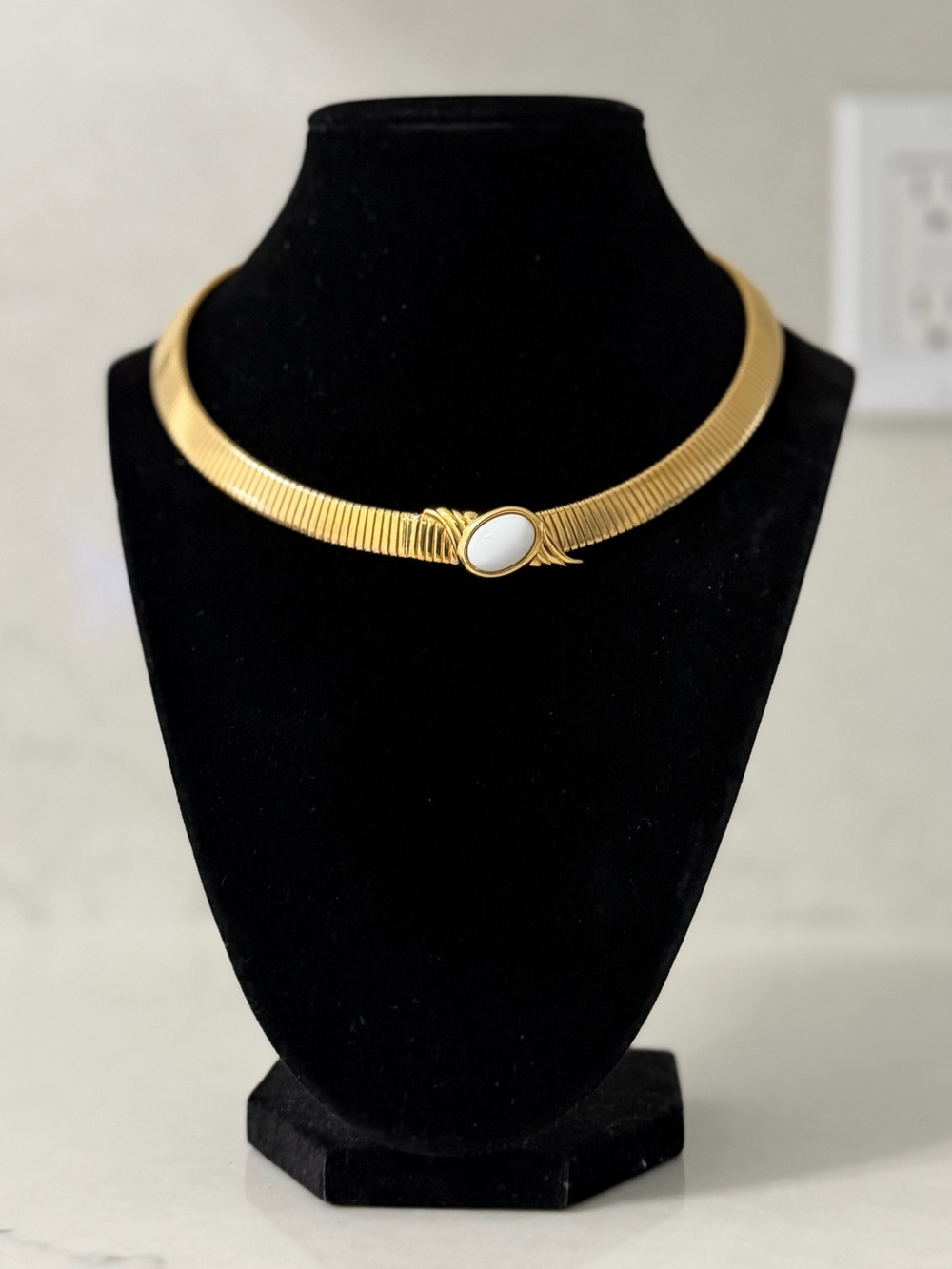 Vintage Monet Gold Omega Collar Necklace